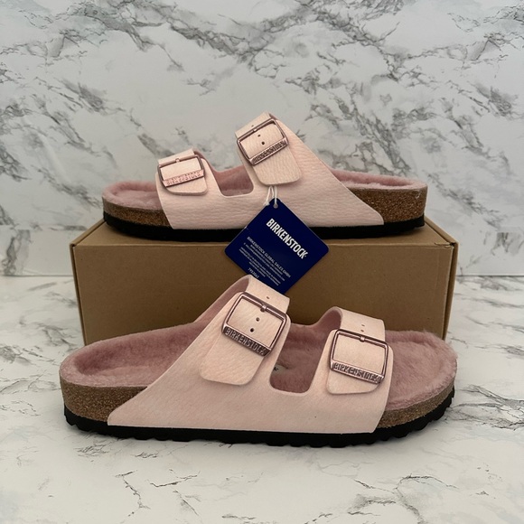 Birkenstock Shoes - Birkenstock Arizona Shearling Lined Faux Fur Sandals Mules Women’s Size 11 42